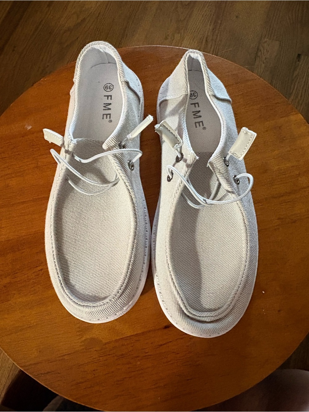 ME Makeover Essentials Women's Casual Canvas Boat Shoes in Off-White